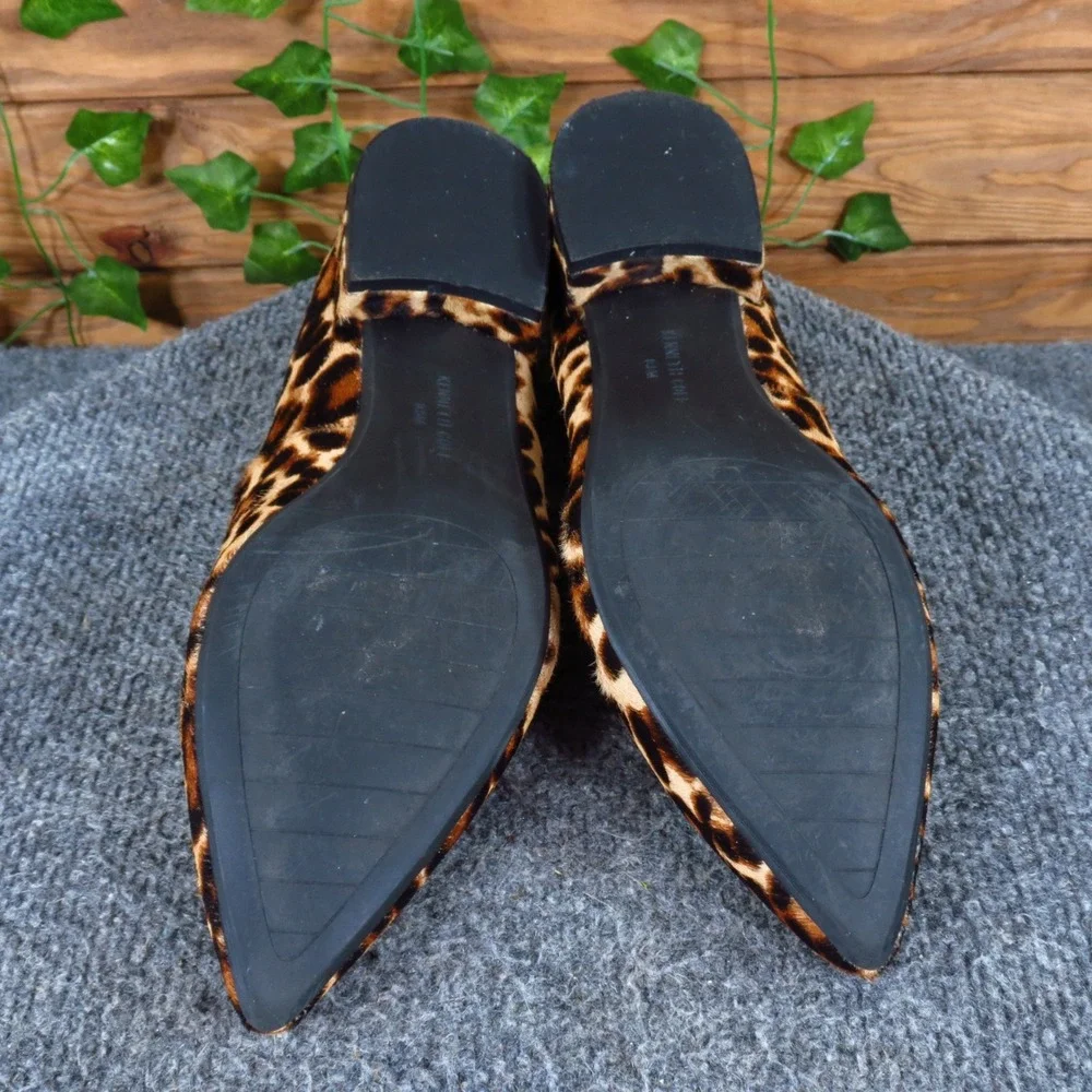 Kenneth Cole Riley Women Pump 8.5 Work Dress Leopard Calf Hair Point Block Heel